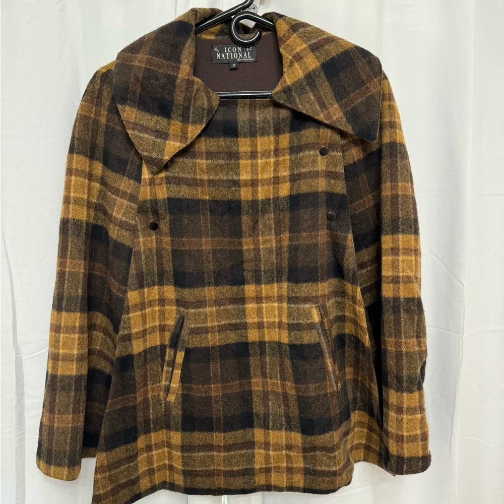 Brown Plaid Cape by Icon National